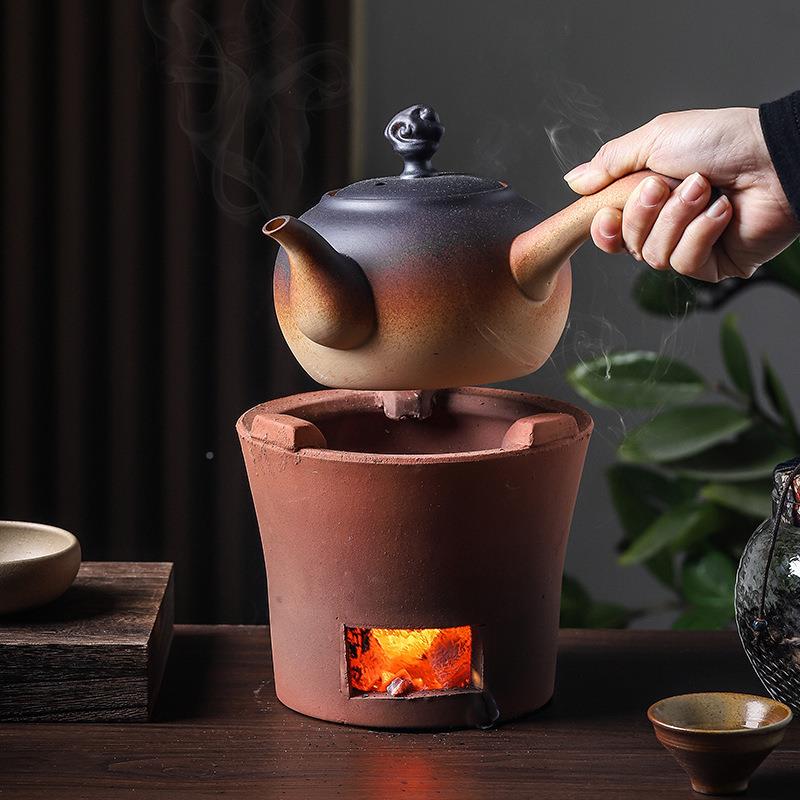 边炭炉垒陶土老式泥小火炉烧炭炉家用户麦太保外煮茶炉耐火打炉围