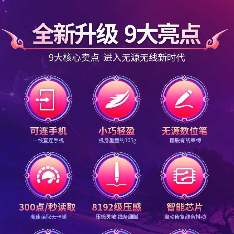 绘王H420X数位板可连接手机手绘板绘图写字输入手写板电脑绘画板