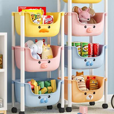 小车置物架儿童玩架具收42190架家用书绘纳本架可移动多层整推理