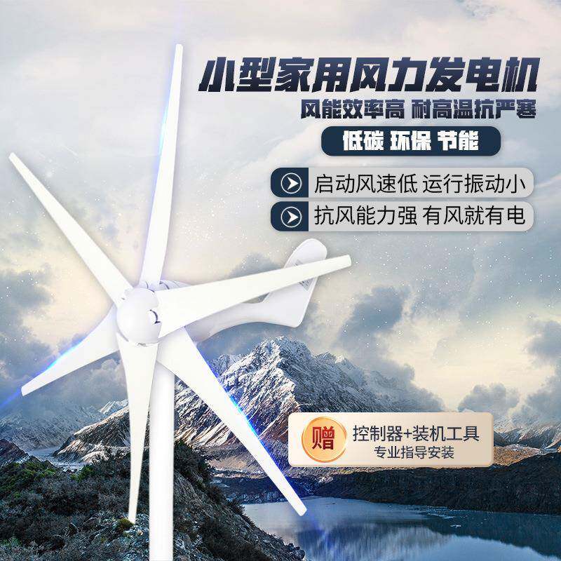 风力发电机家用220小DKW风能大V功率12v24v永磁带光风发电型丁欧