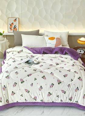 秋水洗棉豆豆被YMN子a类婴幼可儿学生春被机洗双大豆被单人加厚冬