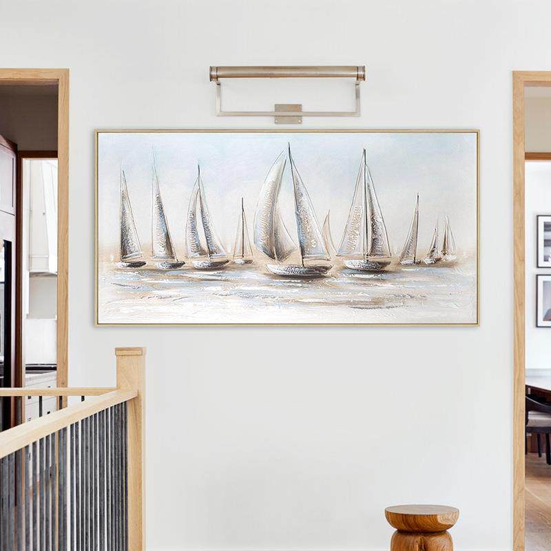 帆船油画手一帆风顺客厅装无品牌/饰画海绘景玄丙芬关主卧大村烯