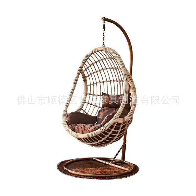 外现代约秋千简吊椅户家用休闲篮藤椅子摇鸟巢篮黄色粗XQC藤吊篮h