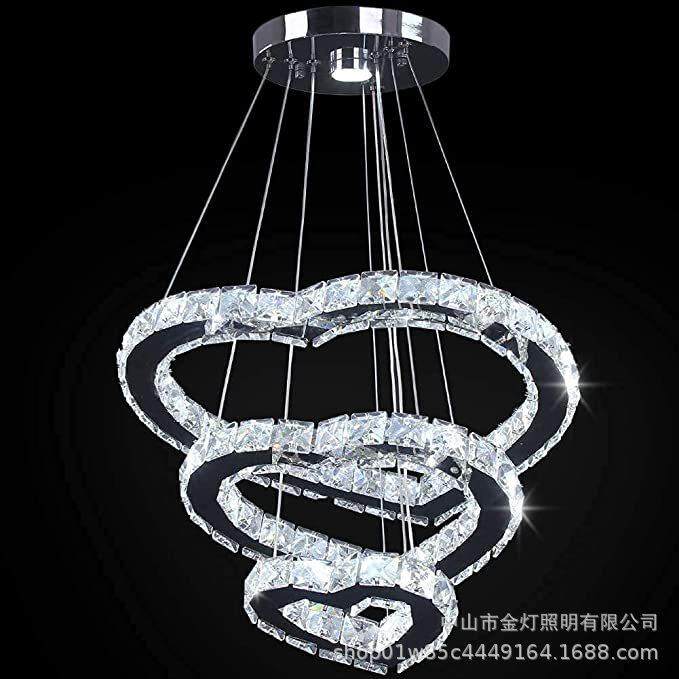 6393LED厅形不锈钢水水晶吊灯餐吊方灯创意客厅卧室晶吊灯厂家