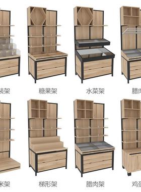 良达结水园果货架铁实木合商果36522蔬货场架百果水果货架