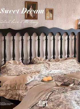 代法式黑色全实木床温莎床现简约家用卧米室1.床51.8美式双人SOT