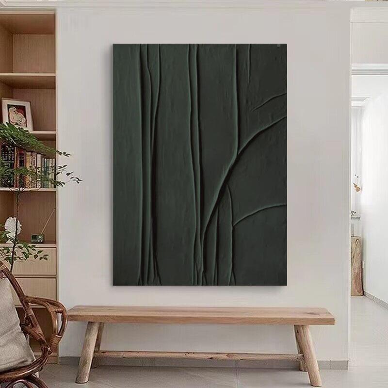 手绘ULI油画厚理立体客厅装饰画纯色极简抽象走过玄关道餐厅廊肌