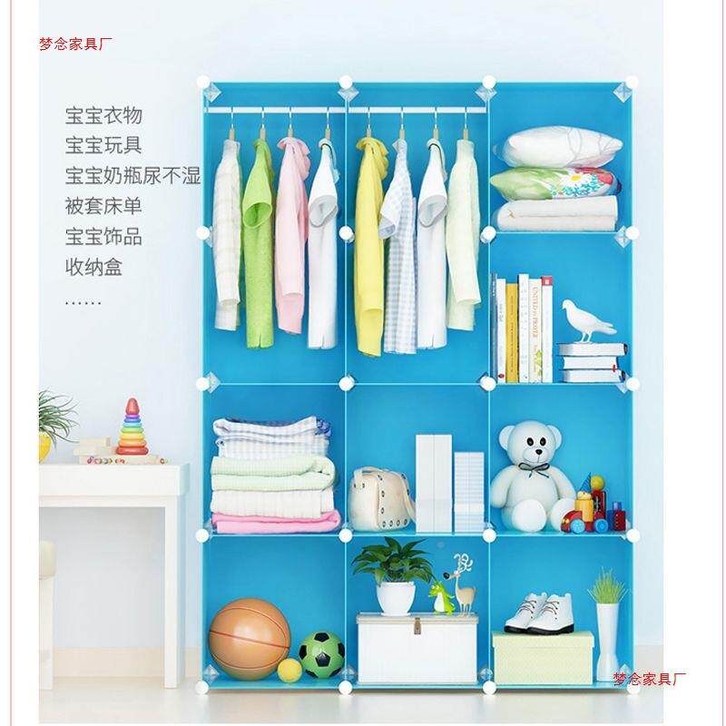 柜简易装家用卧室双家具WDK成人布挂衣橱人加粗加固组衣实木收纳