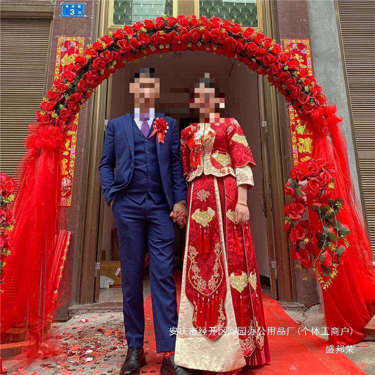 婚庆绢花开门花门环花拱门拱门花架幸AL691802福布置庆典活动婚庆