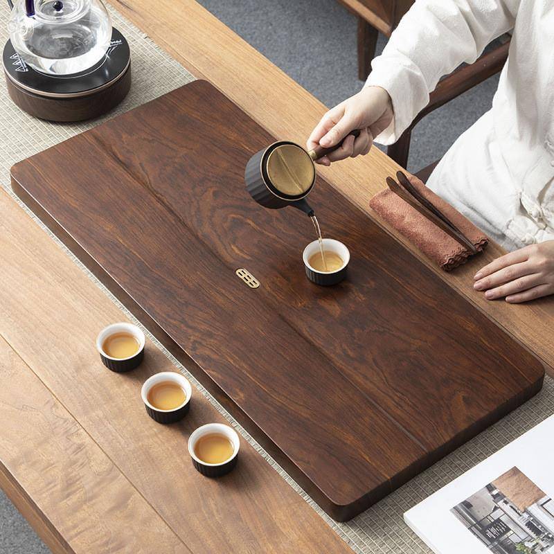 整块实木盘家茶用茶具办公蓄室大简易茶台花梨中式茶海排水电AL85