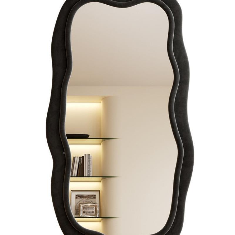 美式简约全身镜试异形装穿衣HNH镜镜家用卧室波浪落地设计感服店