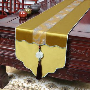 桌电旗简约大气轻奢几餐桌布装 新中式 饰视F76M96J6柜盖条布床茶尾