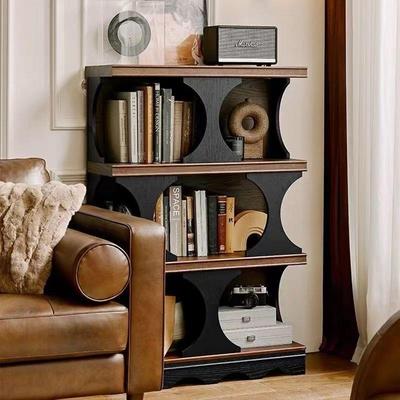 法式复陈古列实木书置架客厅展示柜玄关柜家居物柜柜落HIU地式书