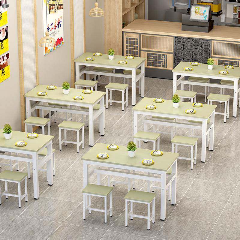 食堂饭店餐桌用吃餐饮早餐店快餐小店桌椅组合方DWF形出商租房桌