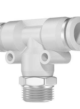 PM朝日气动气管快插T型接头PBTT4-01/-02三通螺纹外快插610-丝无