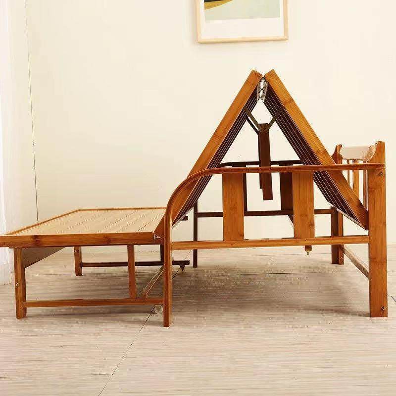竹床简易竹可折叠床沙发两用1人家用双人单多功能公室午睡办床儿