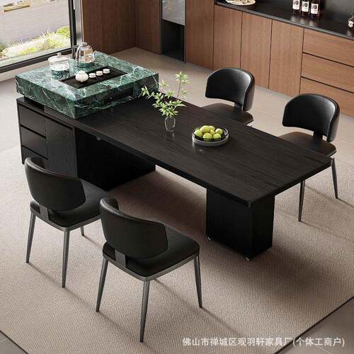 板岛QBP台餐桌一体家用小岩户型中岛伸缩多高功能意式轻奢大端户