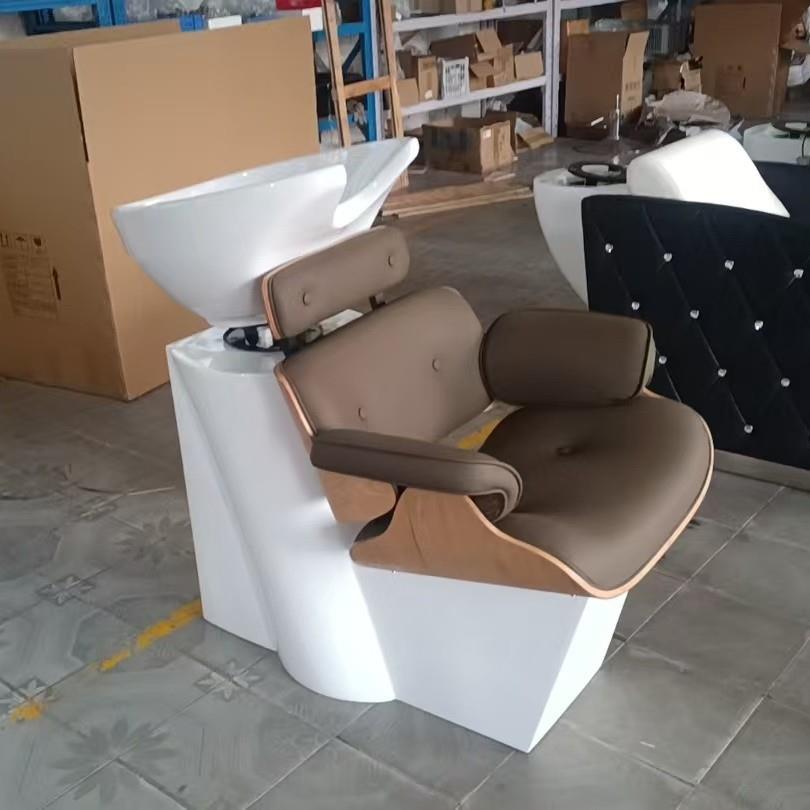 理发冲店坐式洗头半躺头式洗发床躺椅美发店发廊1专用小型深盆水