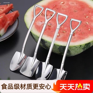 铁勺子不锈钢一次性吃西瓜用的勺子批 成人长柄卖西瓜商贩勺子