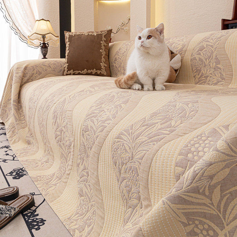 水洗棉四季通用沙发盖布巾2025新款一片式级感法式防滑套罩坐垫,居家布艺,沙发垫,淘宝优惠券,粉丝福利购,淘宝优惠卷