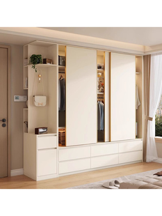 铝合金ENF级衣柜家用卧室定制蜂窝简约现代2025新款推拉门大衣橱