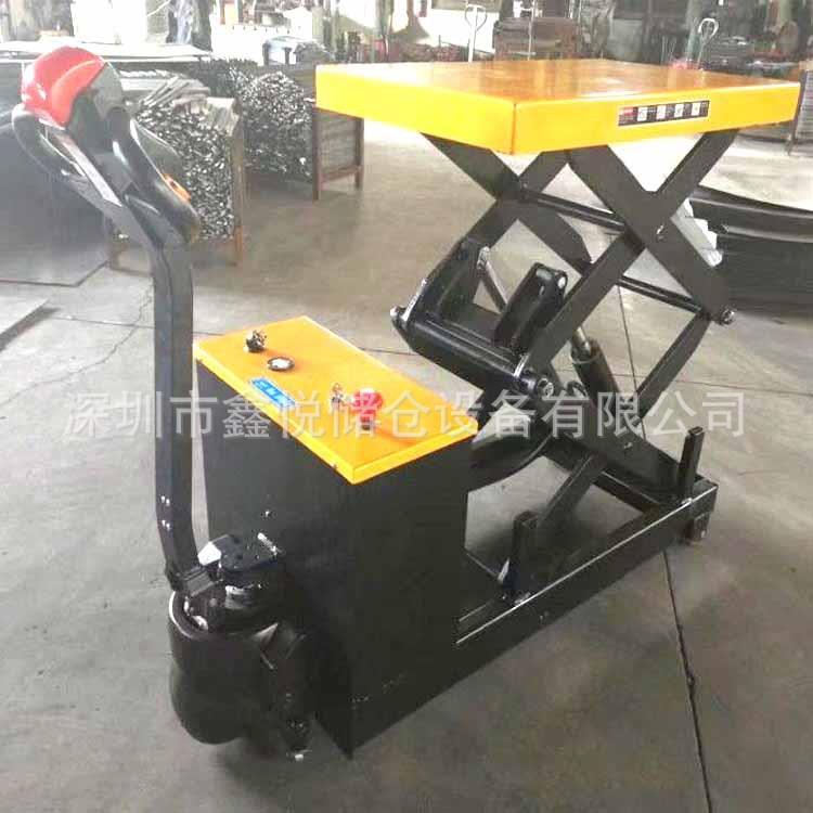 1吨全电动升降平台车剪叉式移动升降台搬运车电动叉车液压装卸车