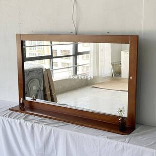 需定制景观浴室木框镜子浴室镜子彷古风格覆古智能镜子