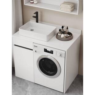 需定制阳台洗衣机柜洗手盆一体柜洗衣池岩板陶瓷台上盆小户型伴侣