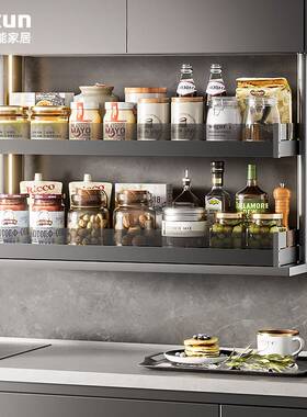 需定制kexun科迅触摸声控下拉电动厨房整体橱柜智能升降拉篮吊柜