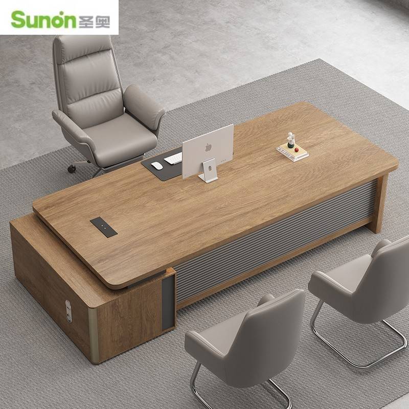 需定制圣奥老板桌办公桌简约现代单人电脑桌财务桌主管经理桌椅大