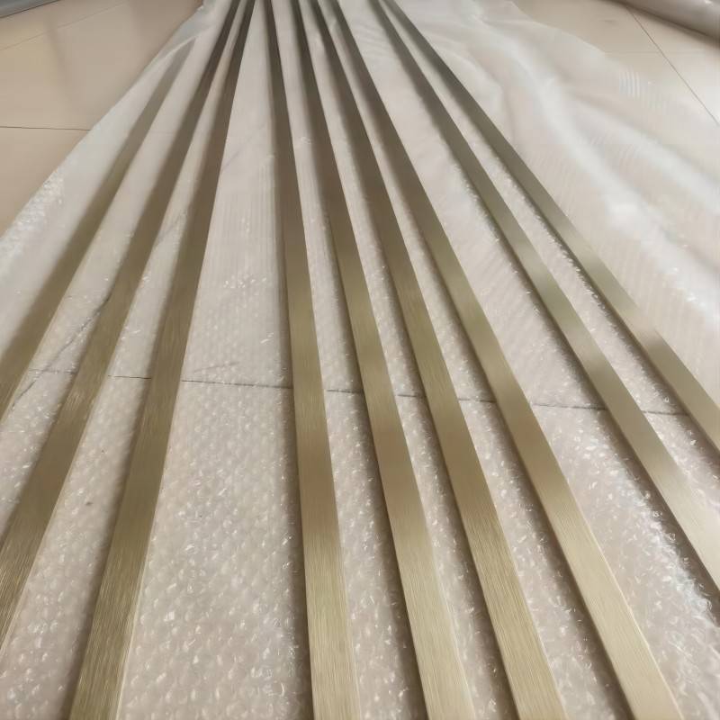 不锈钢黑钛金拉丝小方钢实心收边玫瑰金镜面扁条古铜色装饰金属条