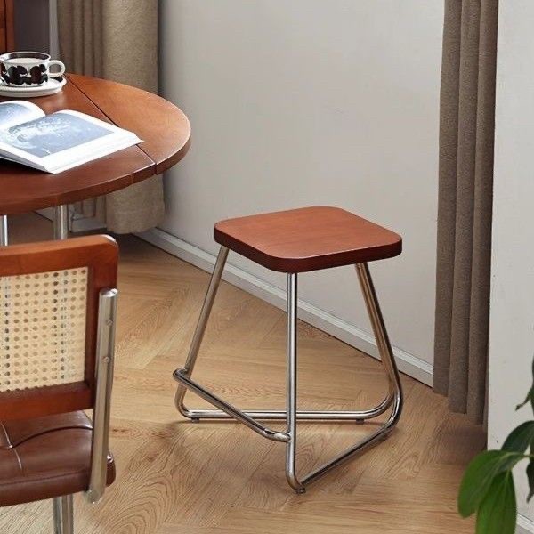 需定制包豪斯风格实木高脚凳简约吧台椅家用休闲椅酒吧台凳子梳妆