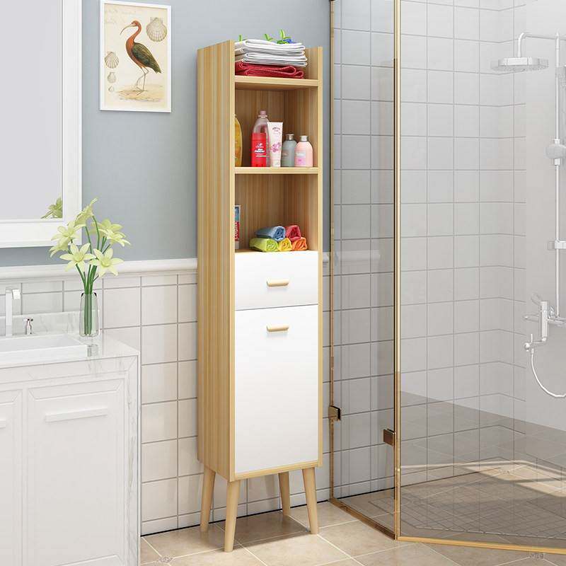 需定制北欧风格浴室落地储物柜 可定做窄型马桶边置物架