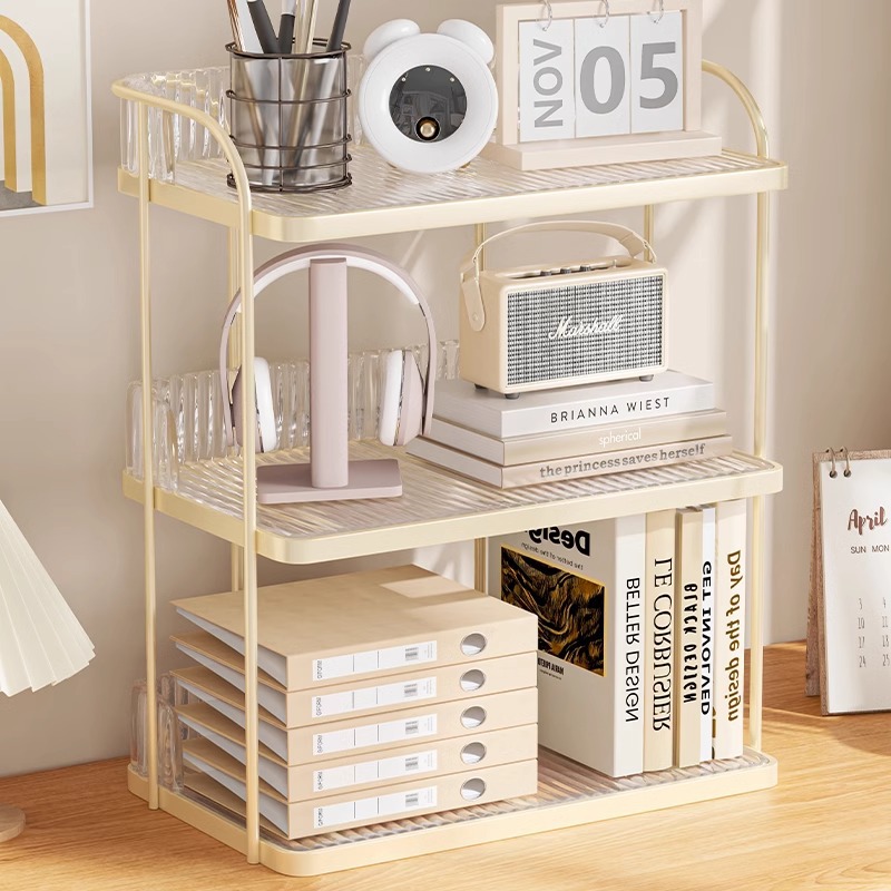 桌面置物架办公室工位好物整理神器书桌上亚克力多层小书架收纳架