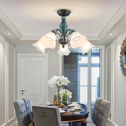 宏灯客厅大灯吸顶吊灯美式古全铜卧室灯简欧大气餐厅灯中山灯具