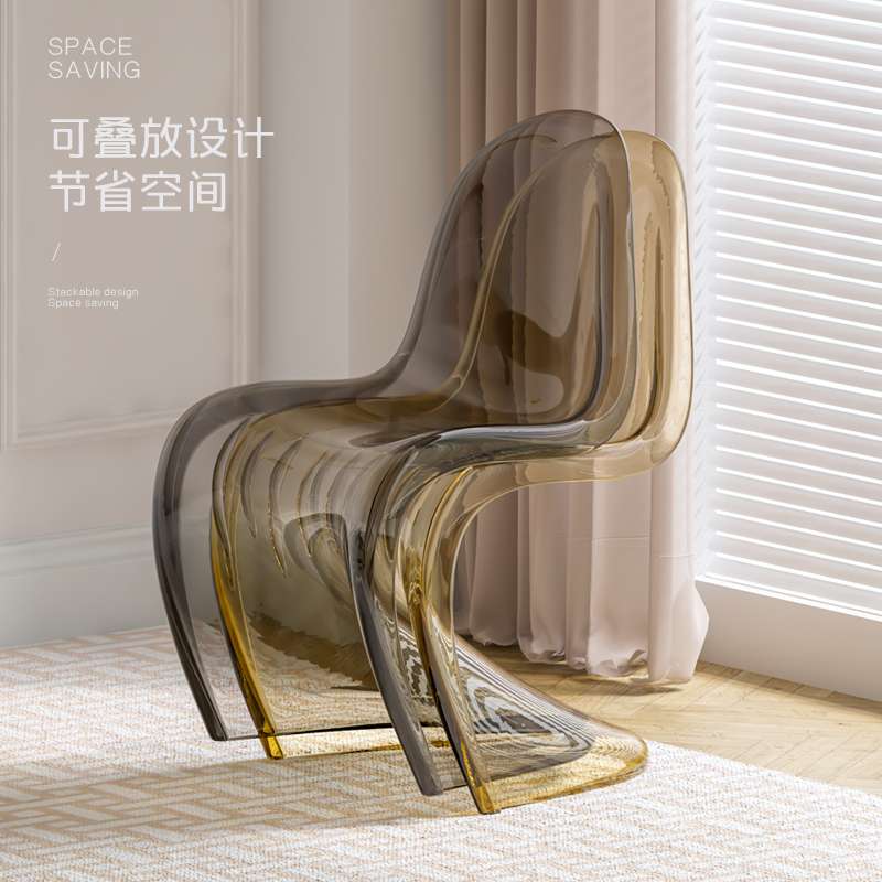 亚克力透明椅子简约家用设计师餐椅轻奢感餐桌椅化妆椅潘东椅