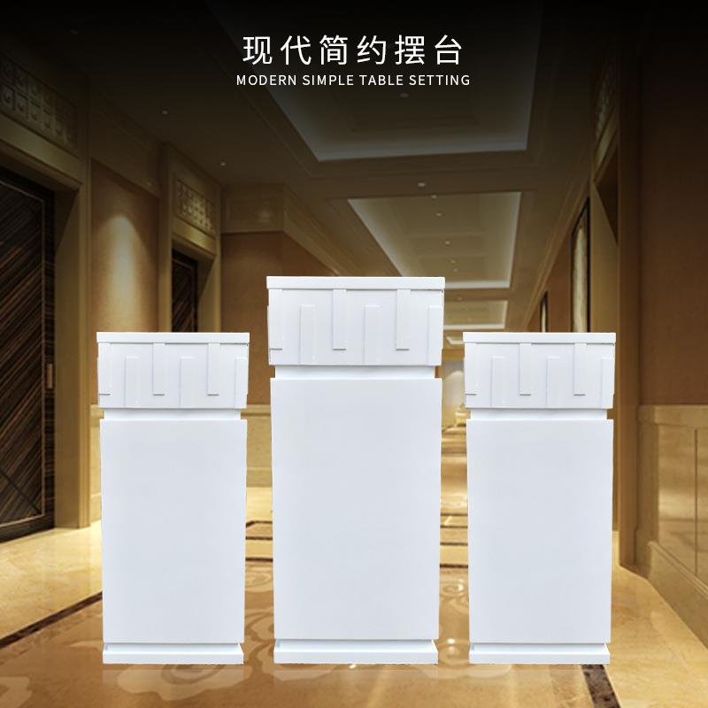 防水防锈烤漆白色长方体底座新中式客厅酒店样板婚庆房外雕塑摆件