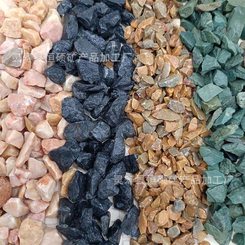 厂家现货白色碎石 市政工程铺路石 彩色不规则建筑透水碎石子