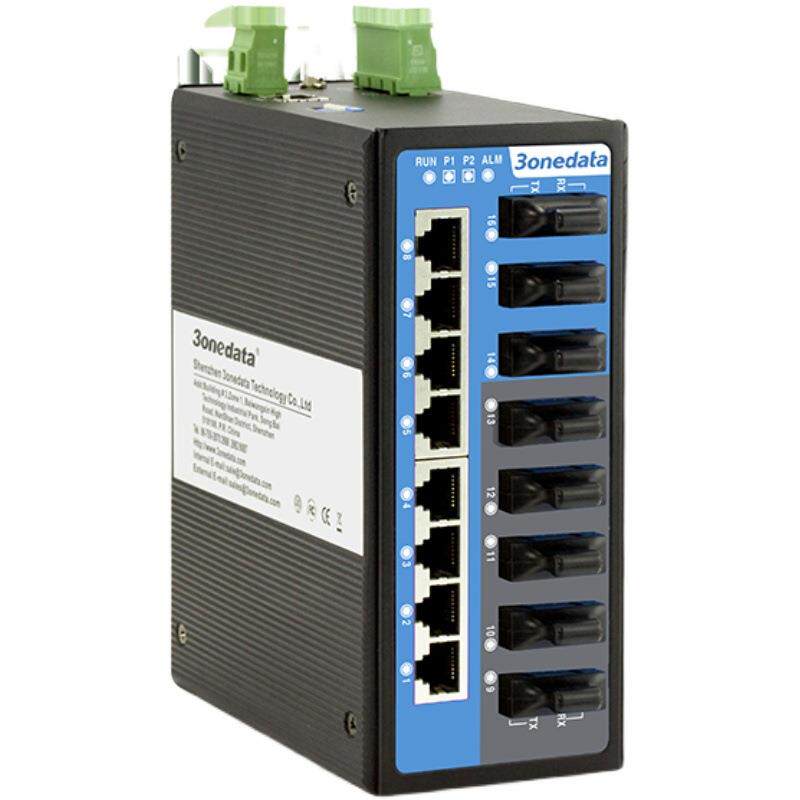3onedata IES6118-8F 8路光转8路电网管 三旺工业以太网交换机