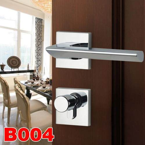 德国风格门锁室内卧室房门锁亮铬双开实木门分体锁磁吸门锁具