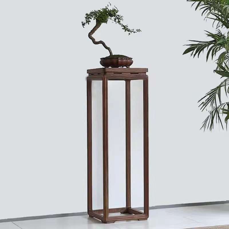新中式老榆木花架实木花几禅意仿古盆景架落地式客厅式高款花盆架