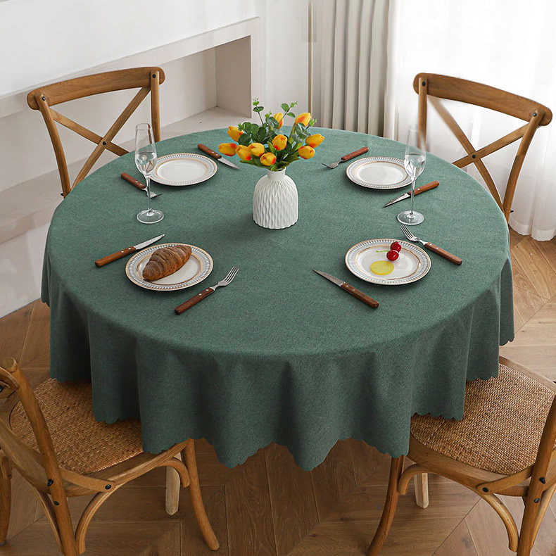 大圆桌桌布布艺防水防油免洗家用防烫纯色棉麻圆形桌布防尘餐桌垫,居家布艺,桌布,淘宝优惠券,粉丝福利购,淘宝优惠卷
