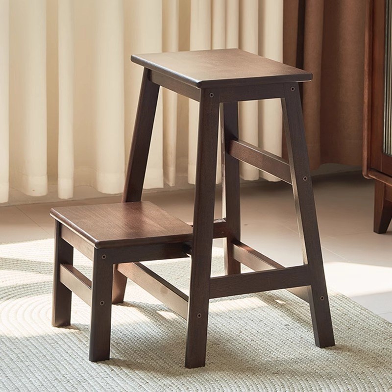 实木梯凳家用折叠梯两q用餐桌椅室内登高楼梯多功能台阶小梯子加