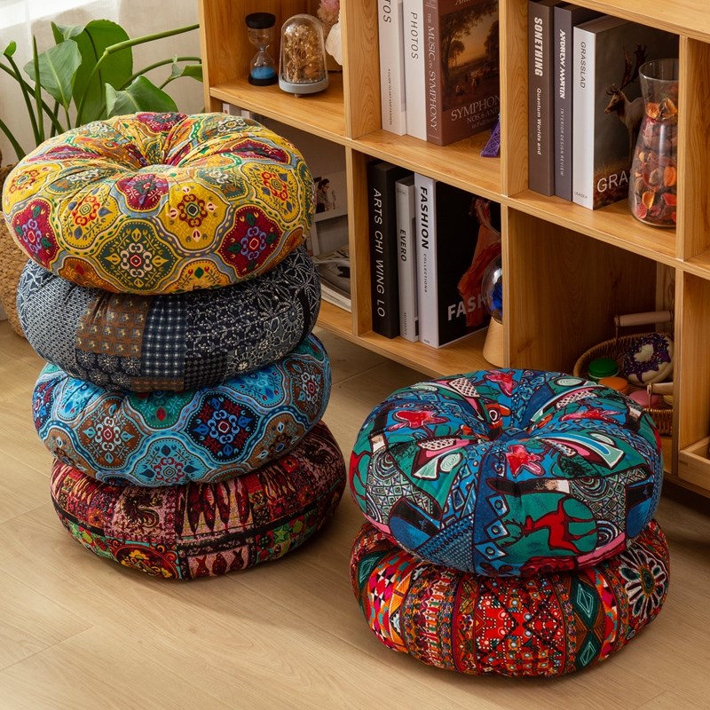 民族风蒲团坐垫冥想m打坐地上抱枕加厚圆形阳台窗台地板榻榻米坐