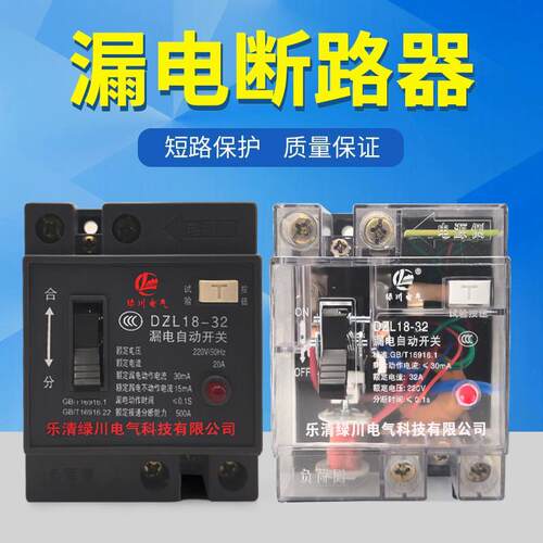 漏电保护器DZL18-32A漏电开关家用漏保绕线盘漏电开关断路器带灯