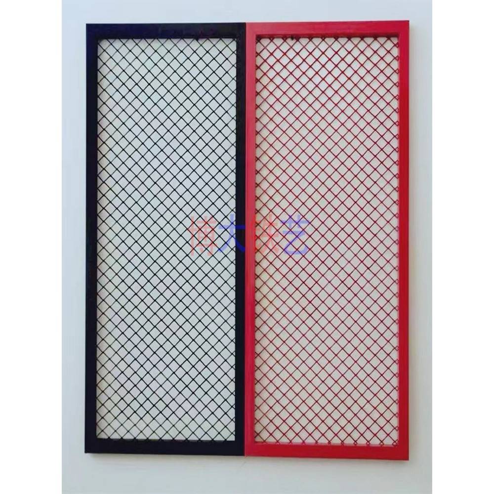 需定制工业风菱形网格片加密铁丝网片网红墙小网孔铁艺屏风隔断镂