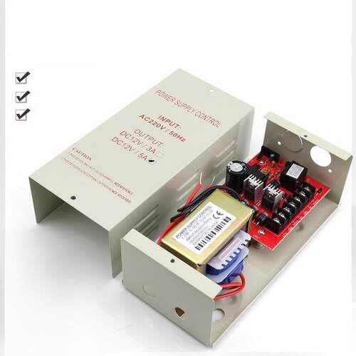 门禁电源控制器12V5A/3A稳压电源单门双门变压器延时门禁电源箱