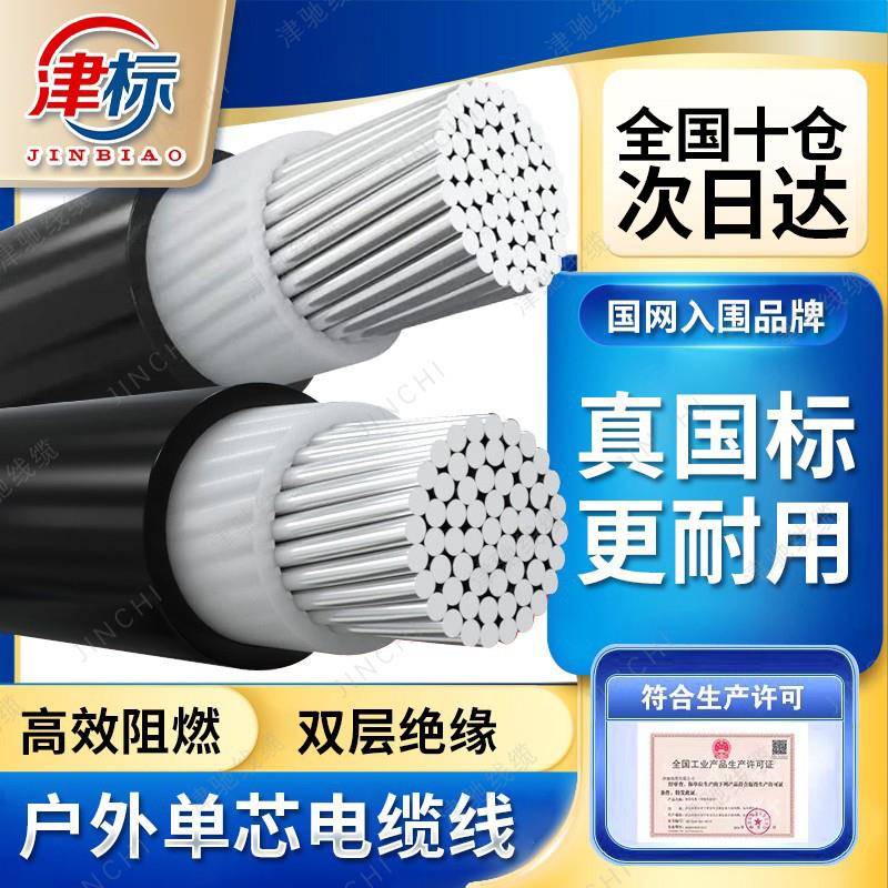 国标铝芯电缆线单芯16 35 95 120 240 300 630平方铝线电线铝电缆