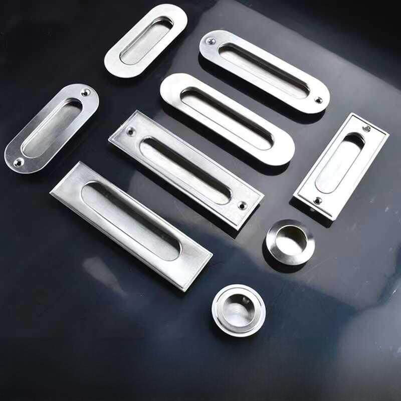 不锈钢隐藏式把手嵌入式抽屉柜门隐形平装隐藏式推拉门表面装柜衣