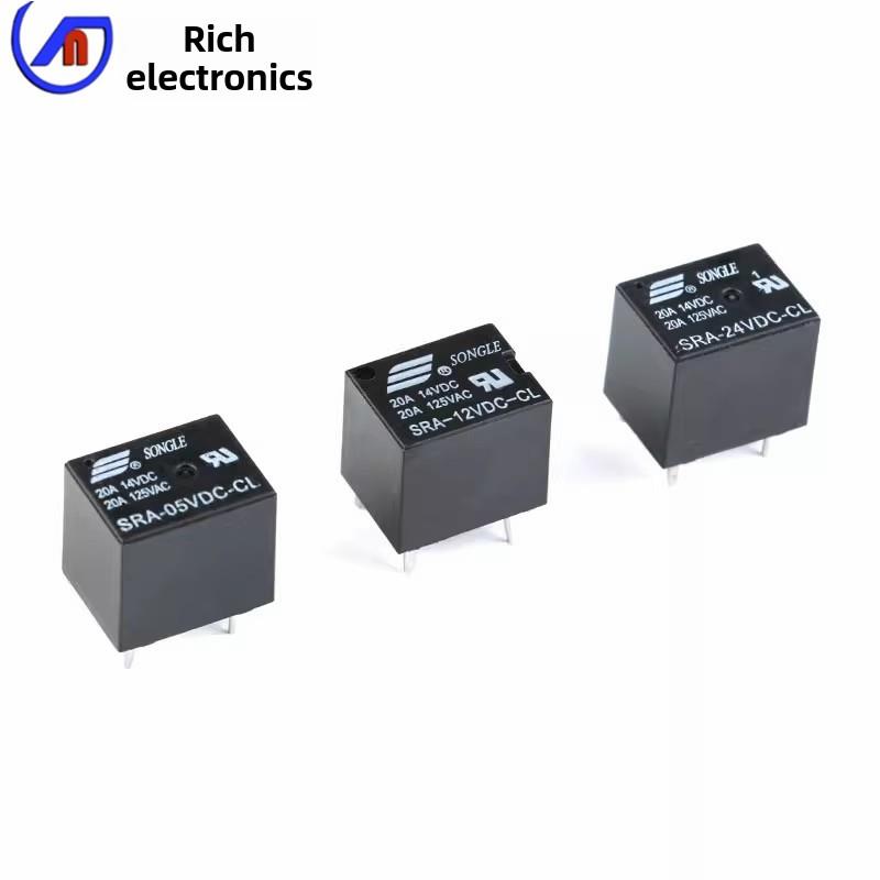 4脚/5脚|原装SRA- 05V 12V 24VDC-AL-CL T74 20A松乐继电器